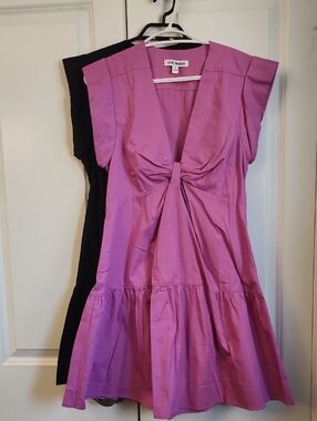 Steve Madden Magenta Tie-Front Mini Dress